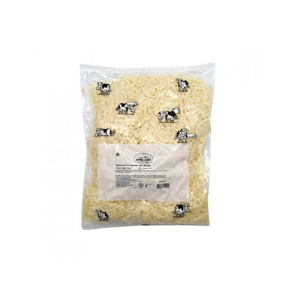 Grated Mozzarella 40% Fat Content Materia Grasa Mozzarella Rallada 1kg AMELAND